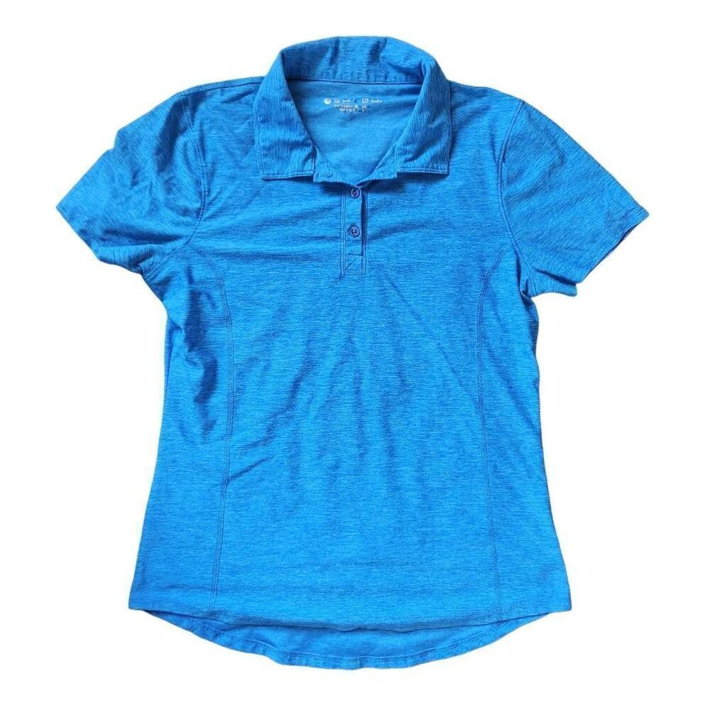 Soybu womens M sporty royal blue short sleeve collared shirt sport top active we